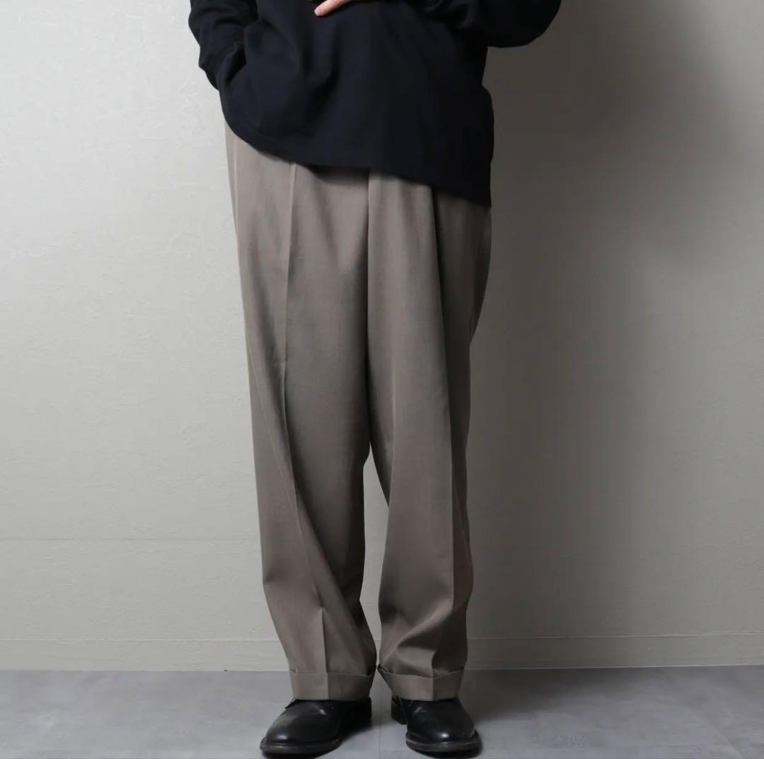 【落ち感◎】Perry Ellis 2タックスラックス W33L30 グレージュ