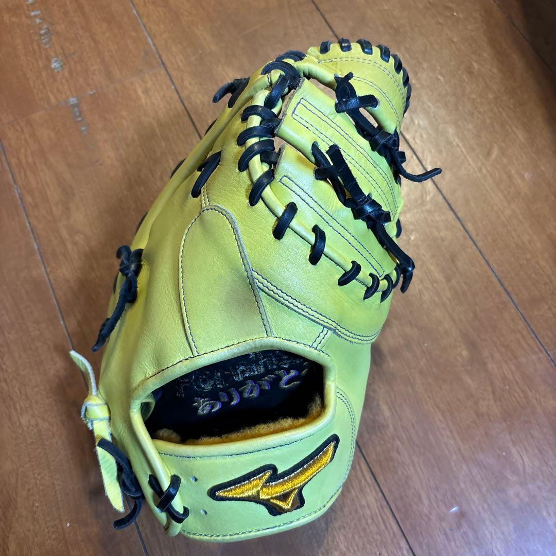 ミズノ プロフェッショナルモデル 硬式ファーストミットイエローグローブ