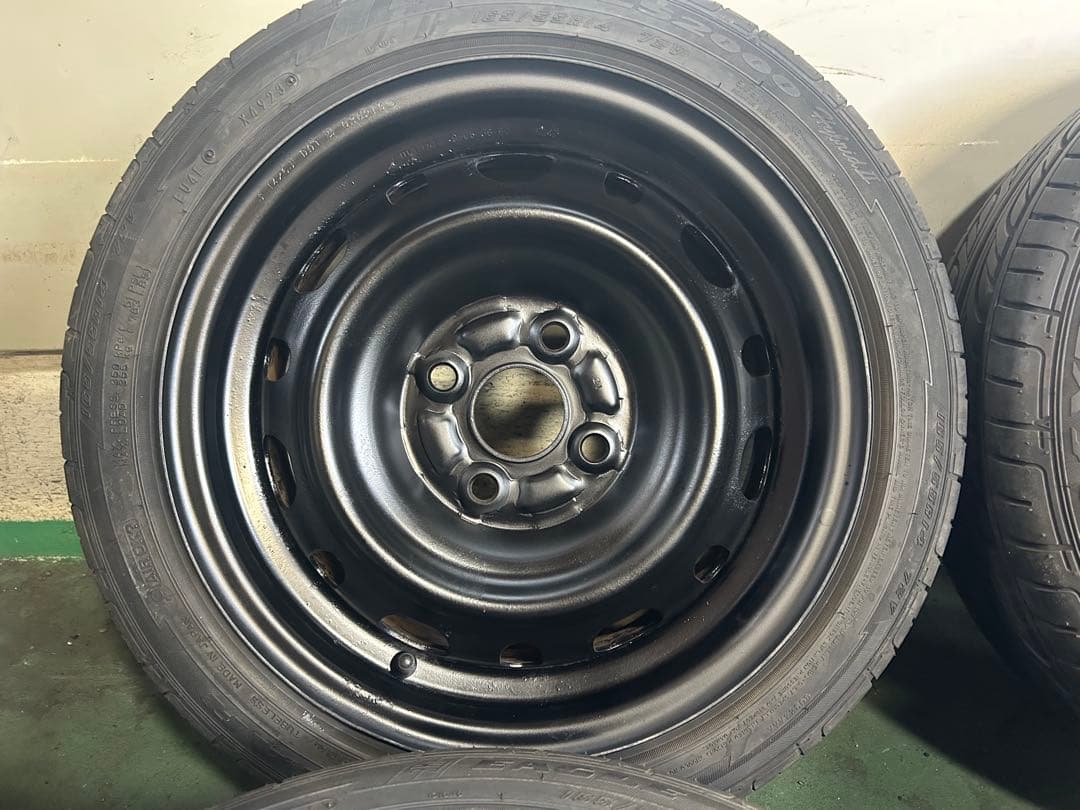 165/55R14バリ山14×6J 4H +45 鉄ホイールセット　軽カー