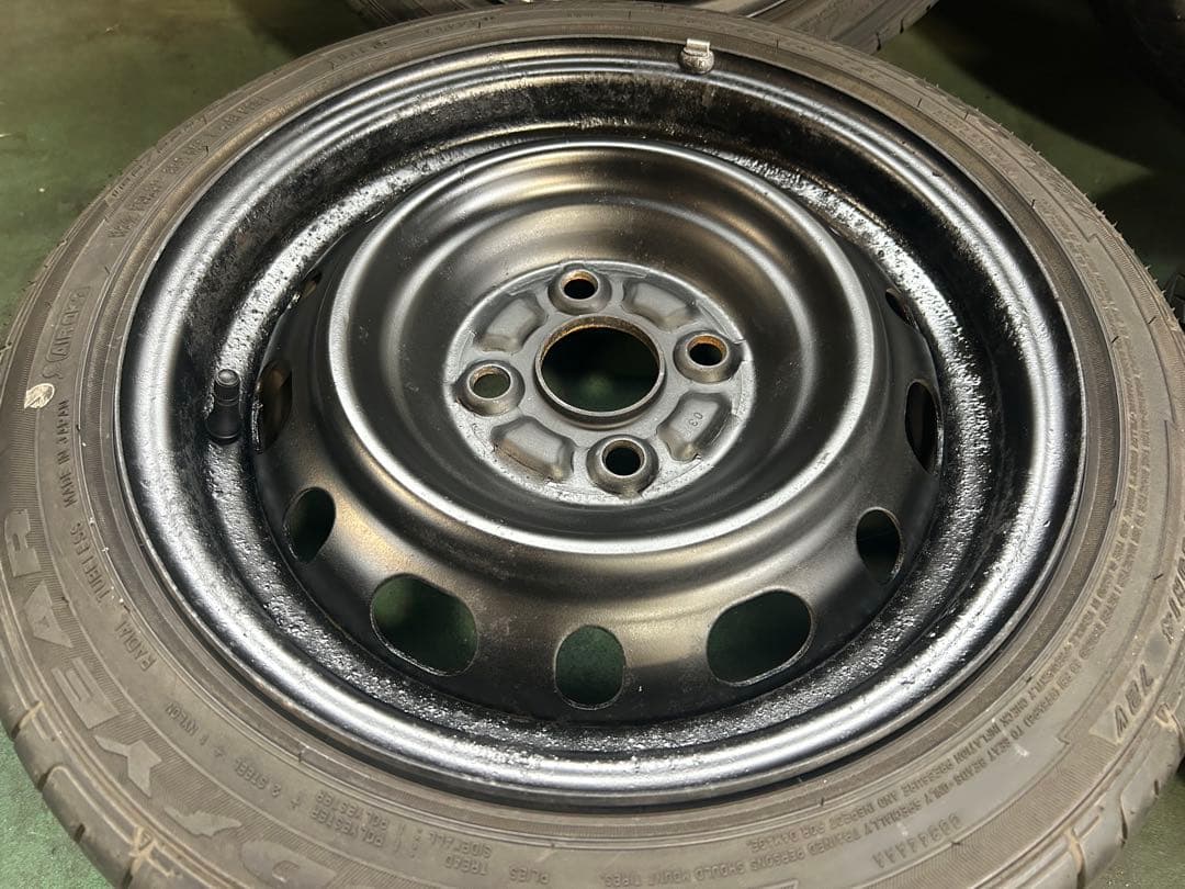165/55R14バリ山14×6J 4H +45 鉄ホイールセット　軽カー