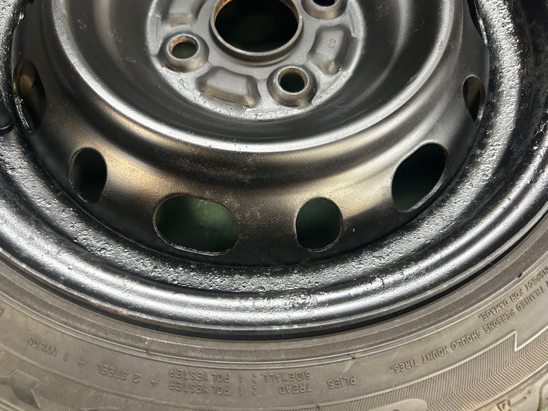 165/55R14バリ山14×6J 4H +45 鉄ホイールセット　軽カー