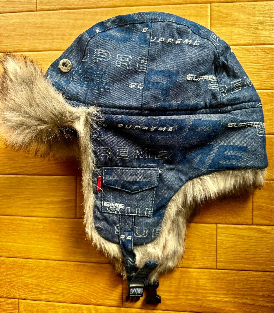 SUPREME デニムフライトキャップ ネイビー