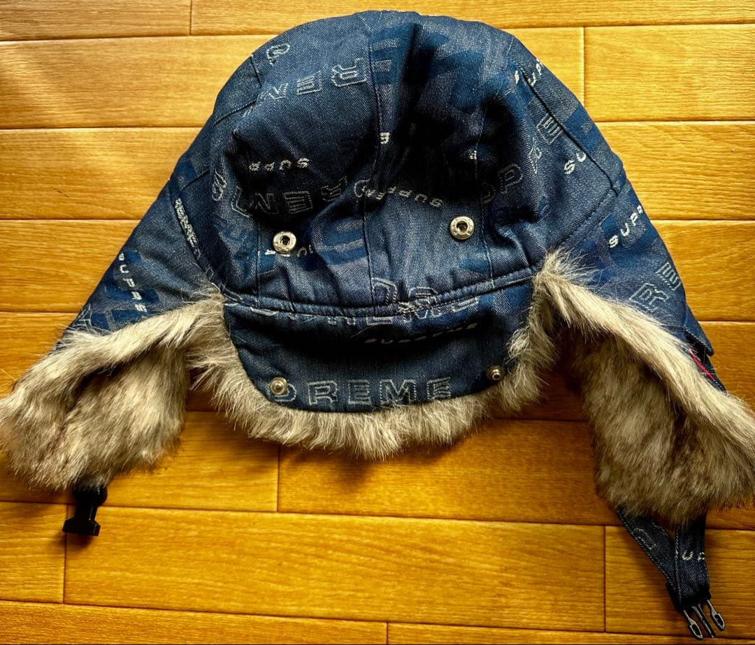 SUPREME デニムフライトキャップ ネイビー