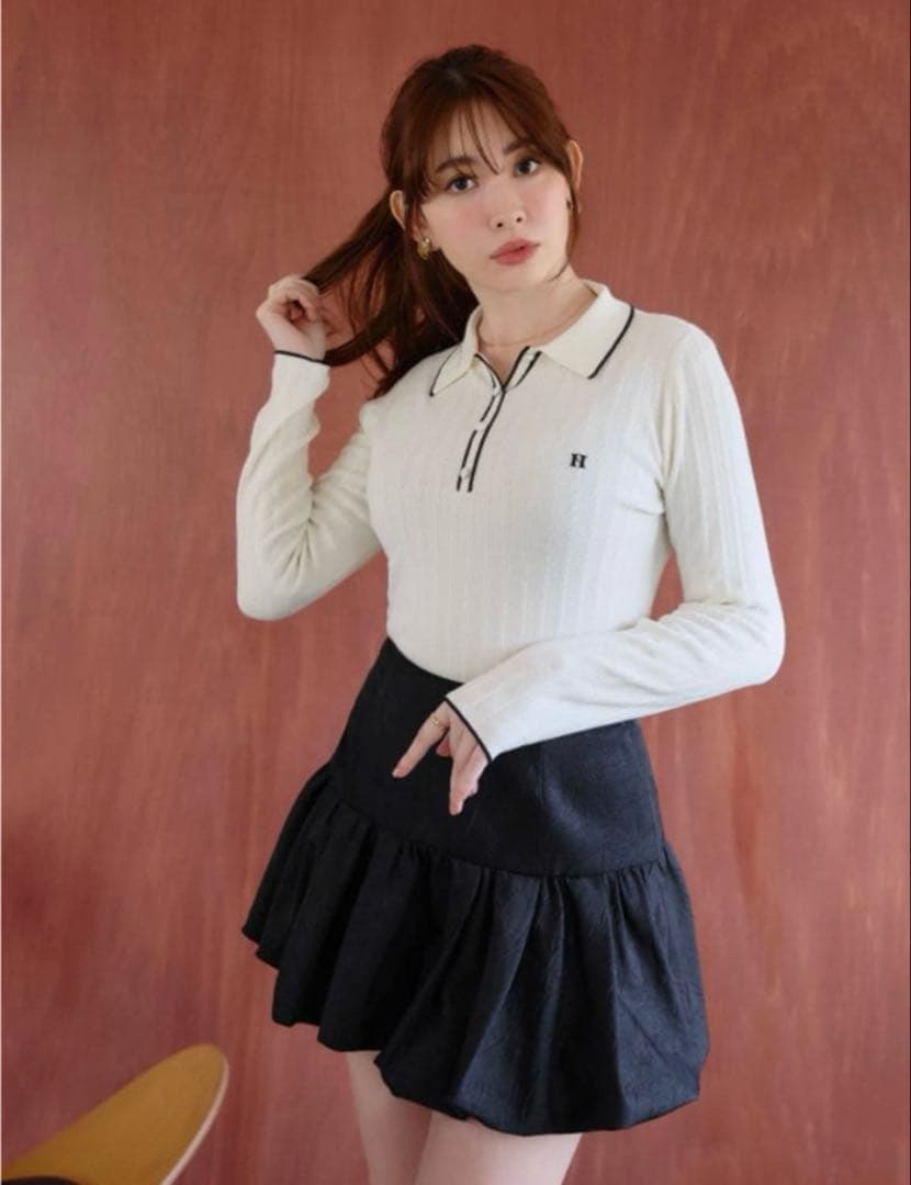 スカート herlipto Bubble Mini Skirt Msize black