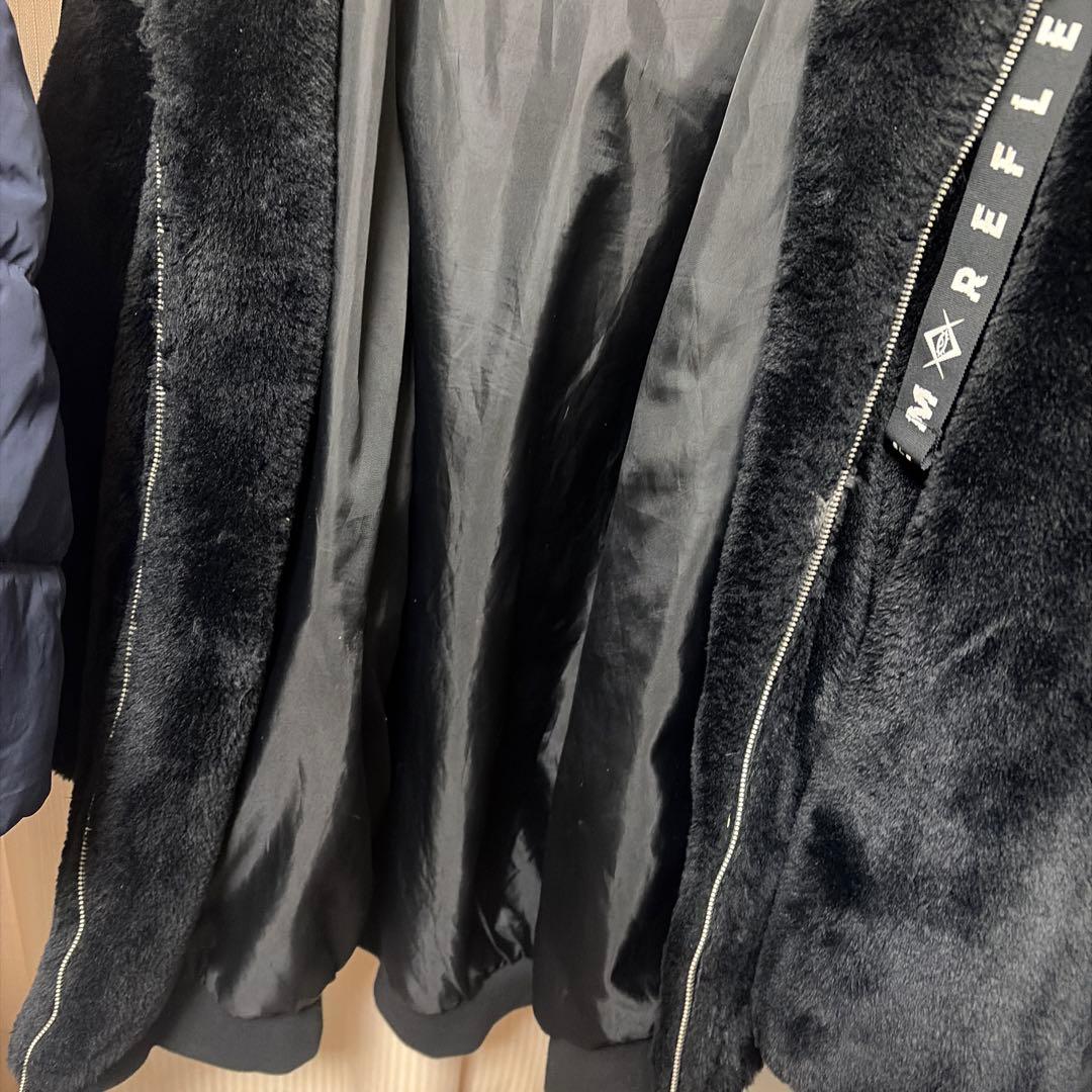 レフレム うさ耳BIGファーパーカー ファーブルゾン フーディー ブラック 黒