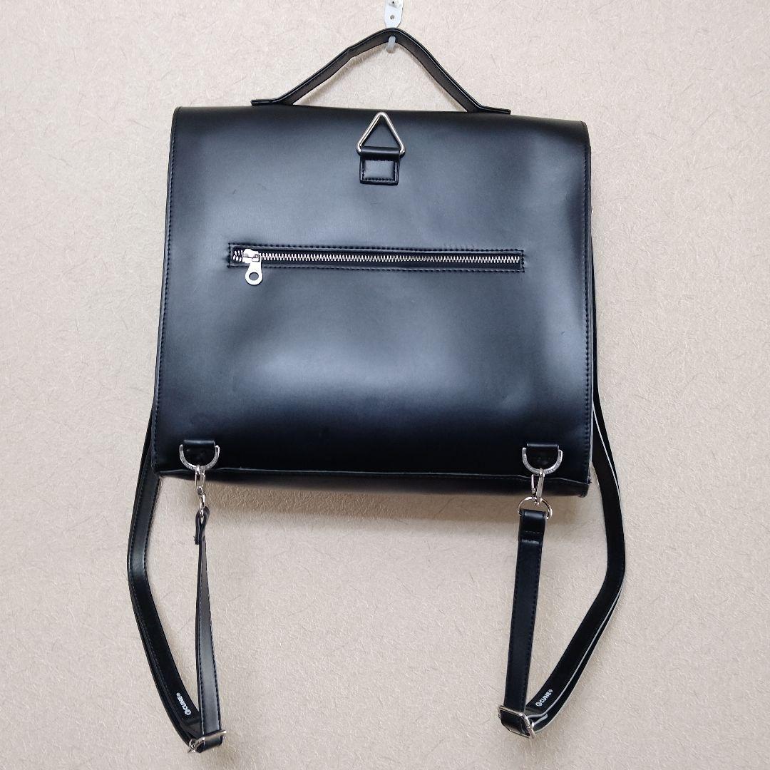 CUNE 合皮の四角いフラップバッグS 3way うさぎ BLACK キュ―ン