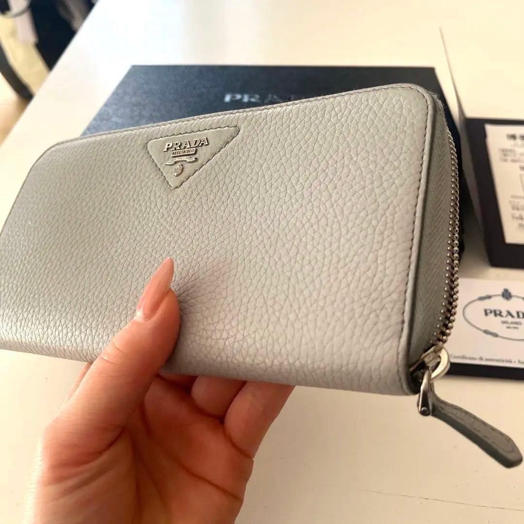 【最終値下】PRADA グレー 長財布　美品