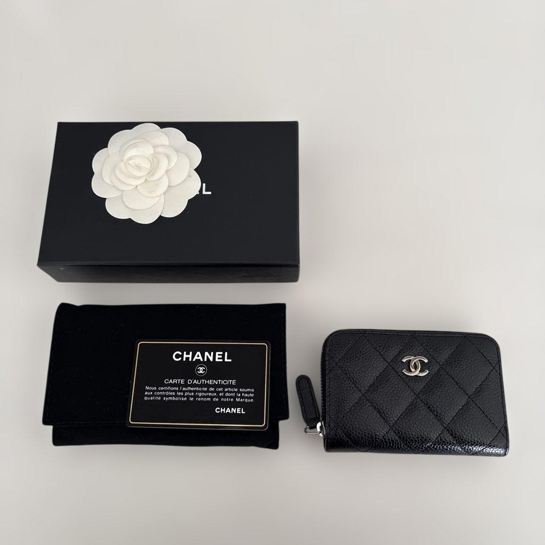 【正規品】CHANEL ケース・ミニウォレット・シルバーココマーク
