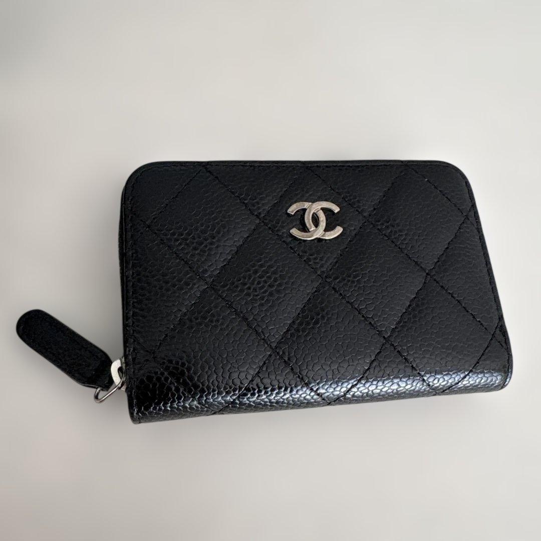【正規品】CHANEL ケース・ミニウォレット・シルバーココマーク