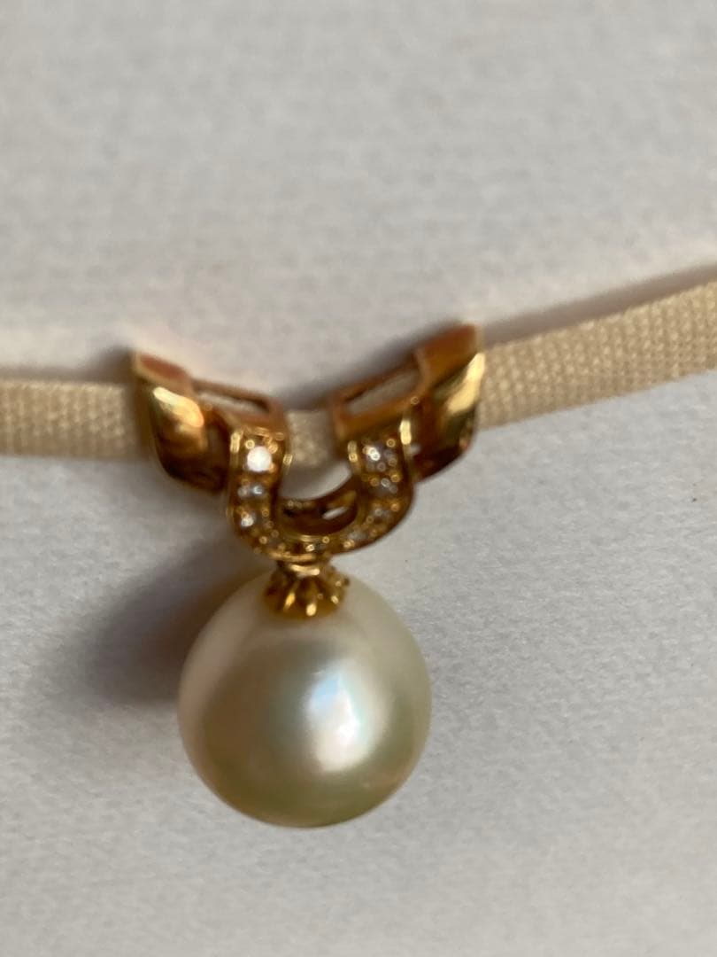 ペンダントトップ　パール　k18 ダイヤモンド