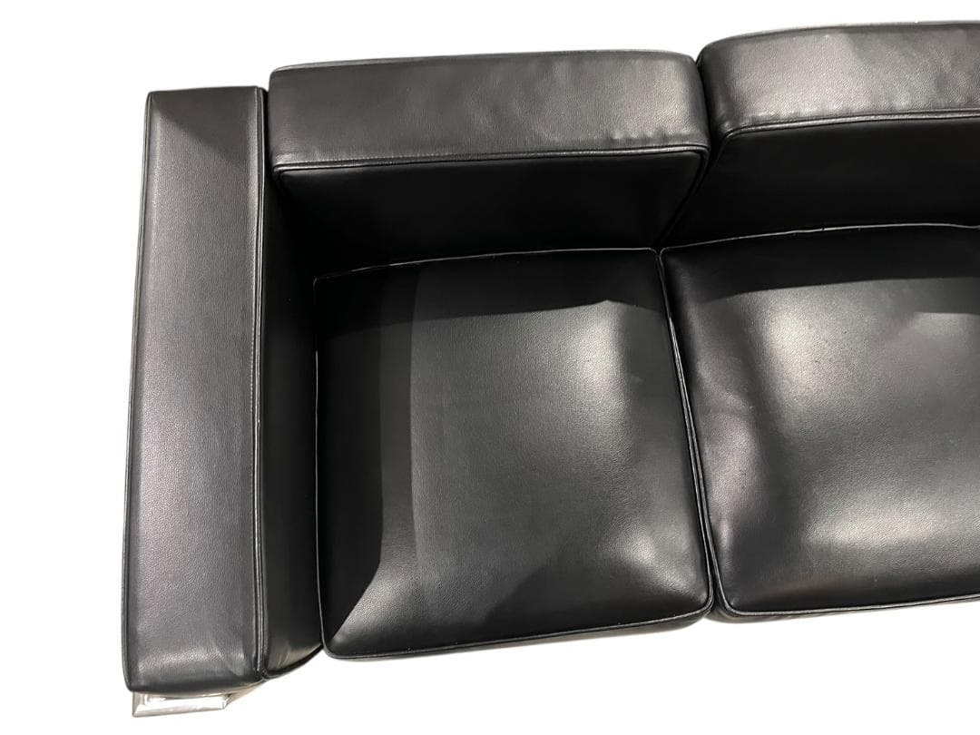 ◇大塚家具 ル・コルビジェ LC2 リプロダクト ソファ ブラック 3シーター