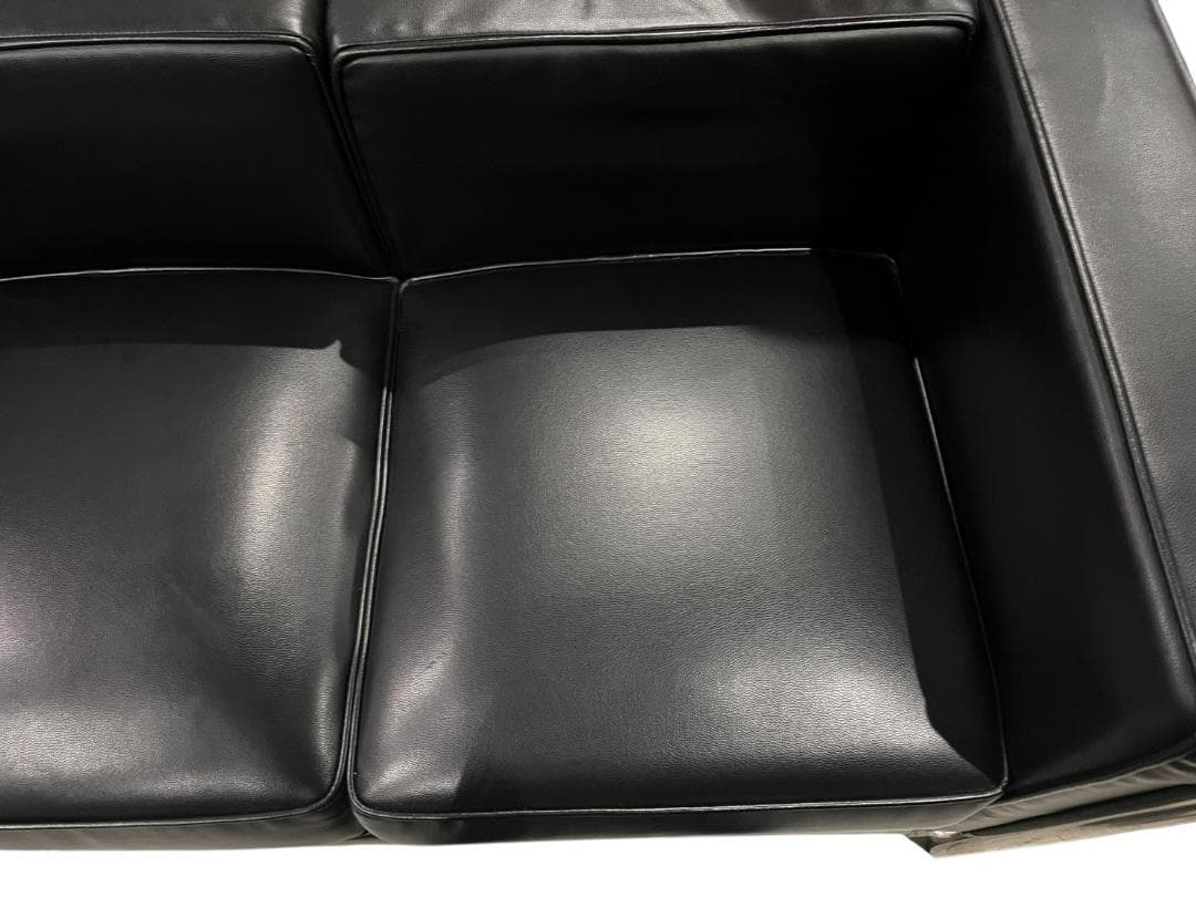 ◇大塚家具 ル・コルビジェ LC2 リプロダクト ソファ ブラック 3シーター
