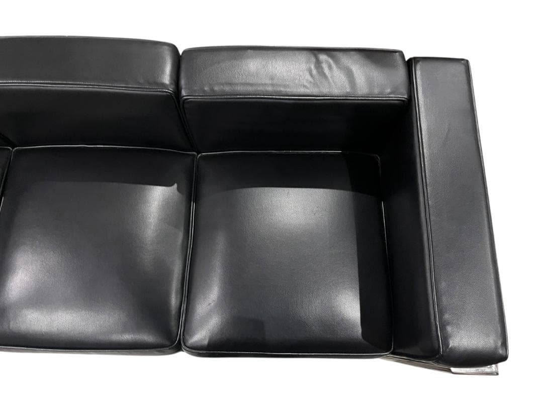 ◇大塚家具 ル・コルビジェ LC2 リプロダクト ソファ ブラック 3シーター