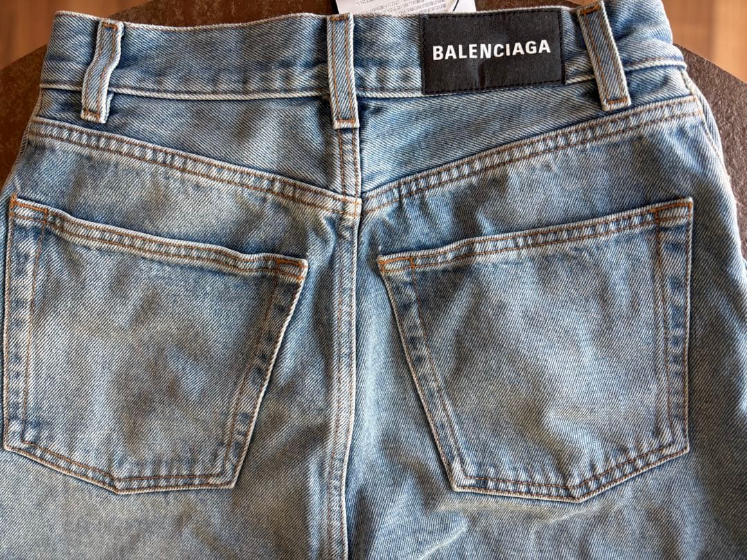 【美品】バレンシアガ ワイドデニム ミドル丈