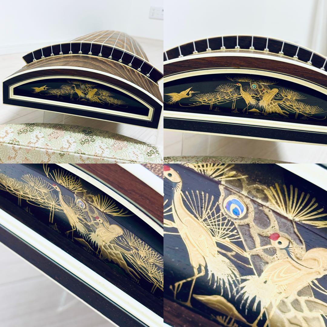 箏　13弦　すだれ彫り　和楽器　並甲 金蒔絵　上角