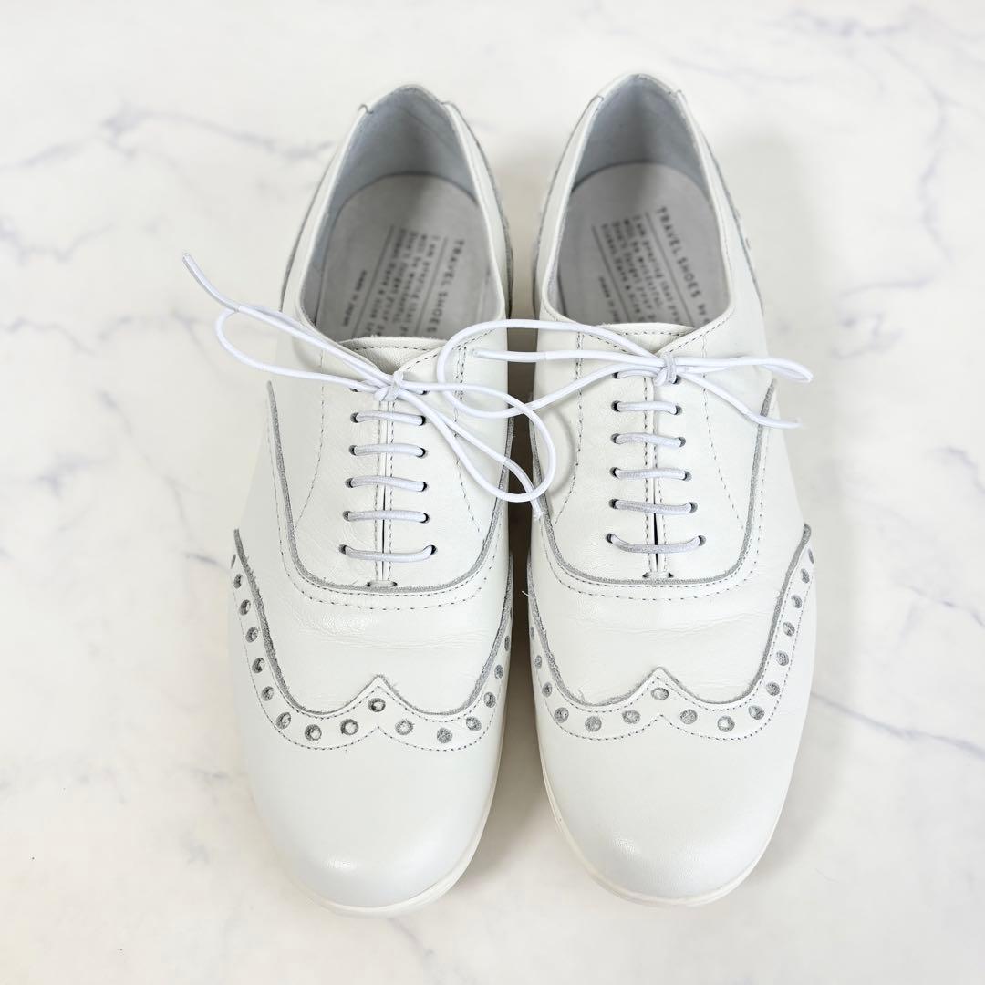 美品 ショセ 37 TR-004 ウイングチップ レザーシューズ ホワイト