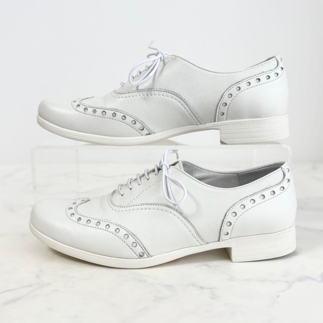 美品 ショセ 37 TR-004 ウイングチップ レザーシューズ ホワイト
