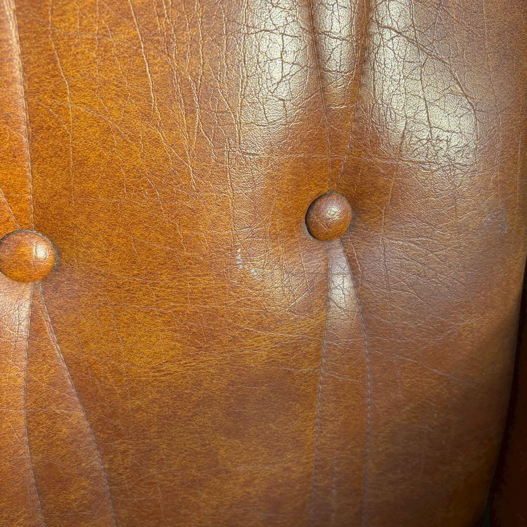 ビンテージ　レザーチェア　木製アームレスト　応接セット 2/2