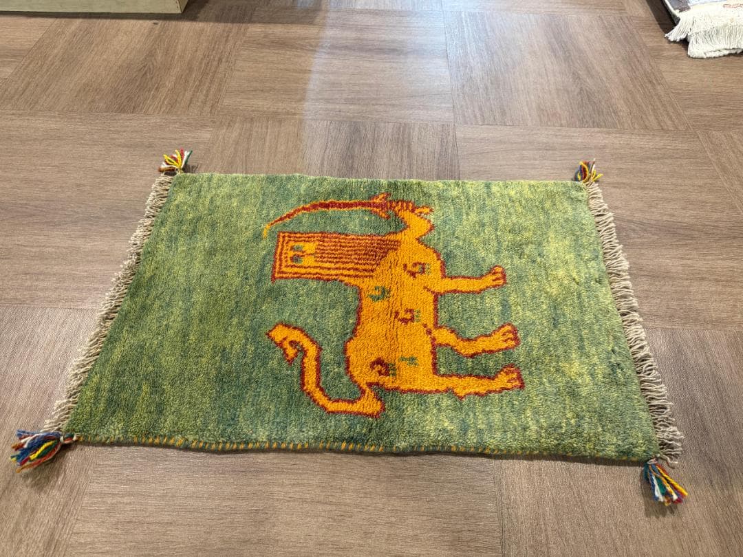 ギャッベ 76x51cm ペルシャ絨毯 手織り ギャベ 玄関マットラグ 絨毯