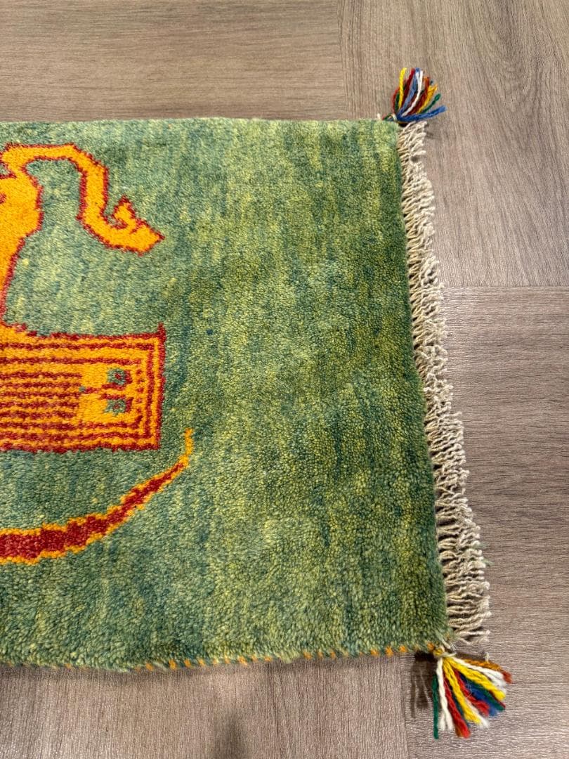 ギャッベ 76x51cm ペルシャ絨毯 手織り ギャベ 玄関マットラグ 絨毯