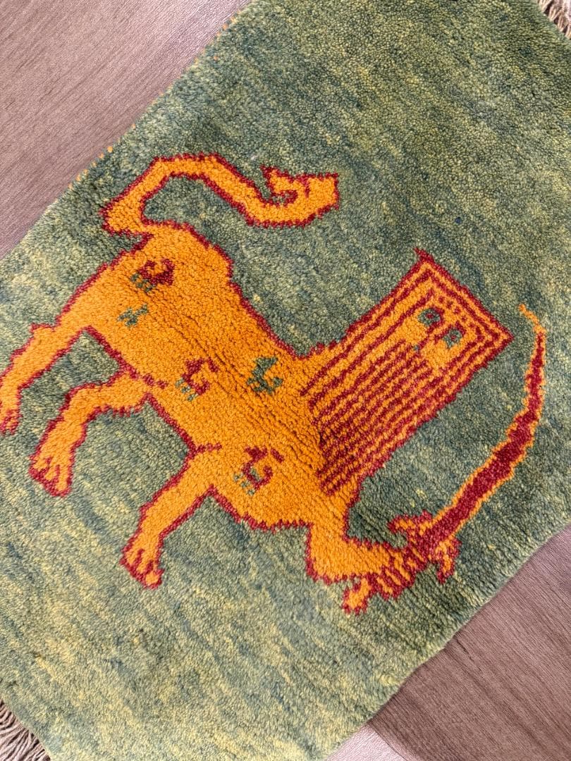 ギャッベ 76x51cm ペルシャ絨毯 手織り ギャベ 玄関マットラグ 絨毯