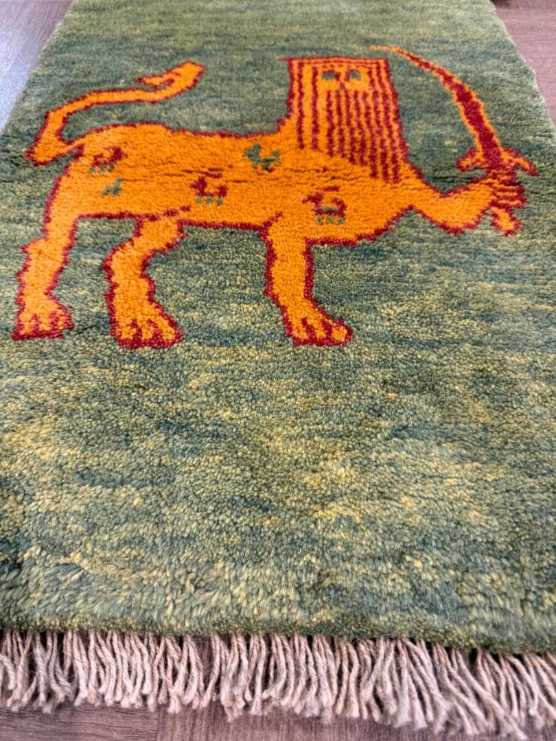 ギャッベ 76x51cm ペルシャ絨毯 手織り ギャベ 玄関マットラグ 絨毯