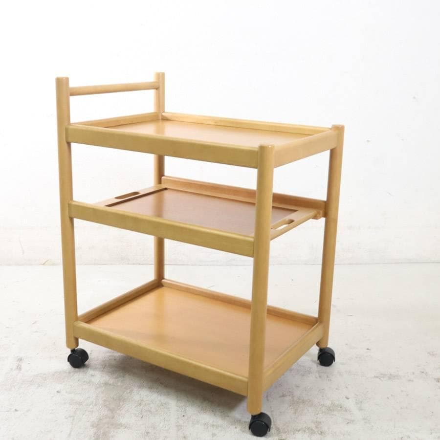 カリモク家具 キッチンワゴン PS6226NN トレー付き ナチュラル 高級家具