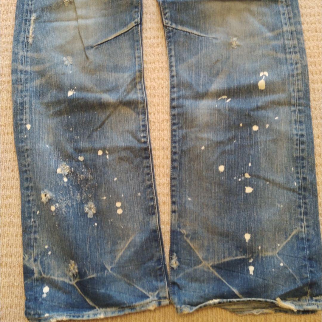 PRPS ダークブルー 34 デニムパンツ ペイント加工　evisu