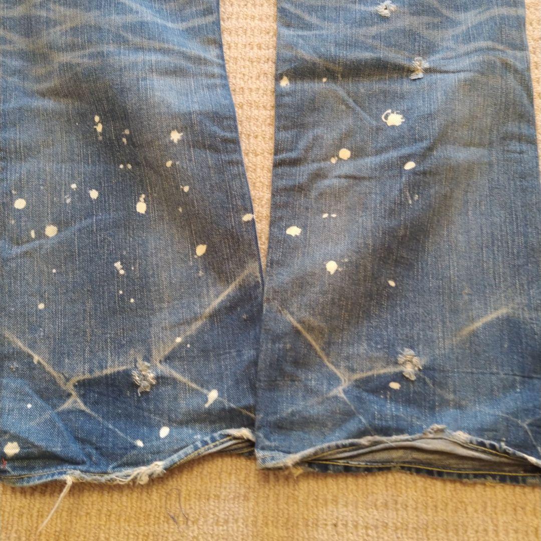 PRPS ダークブルー 34 デニムパンツ ペイント加工　evisu