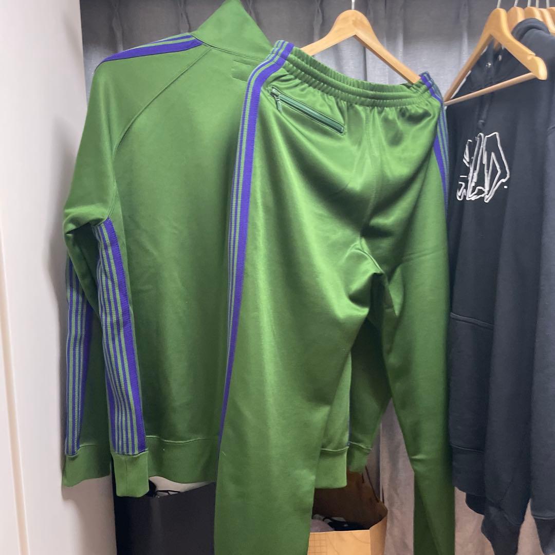 グリーン 紫ストライプ ジャージセット