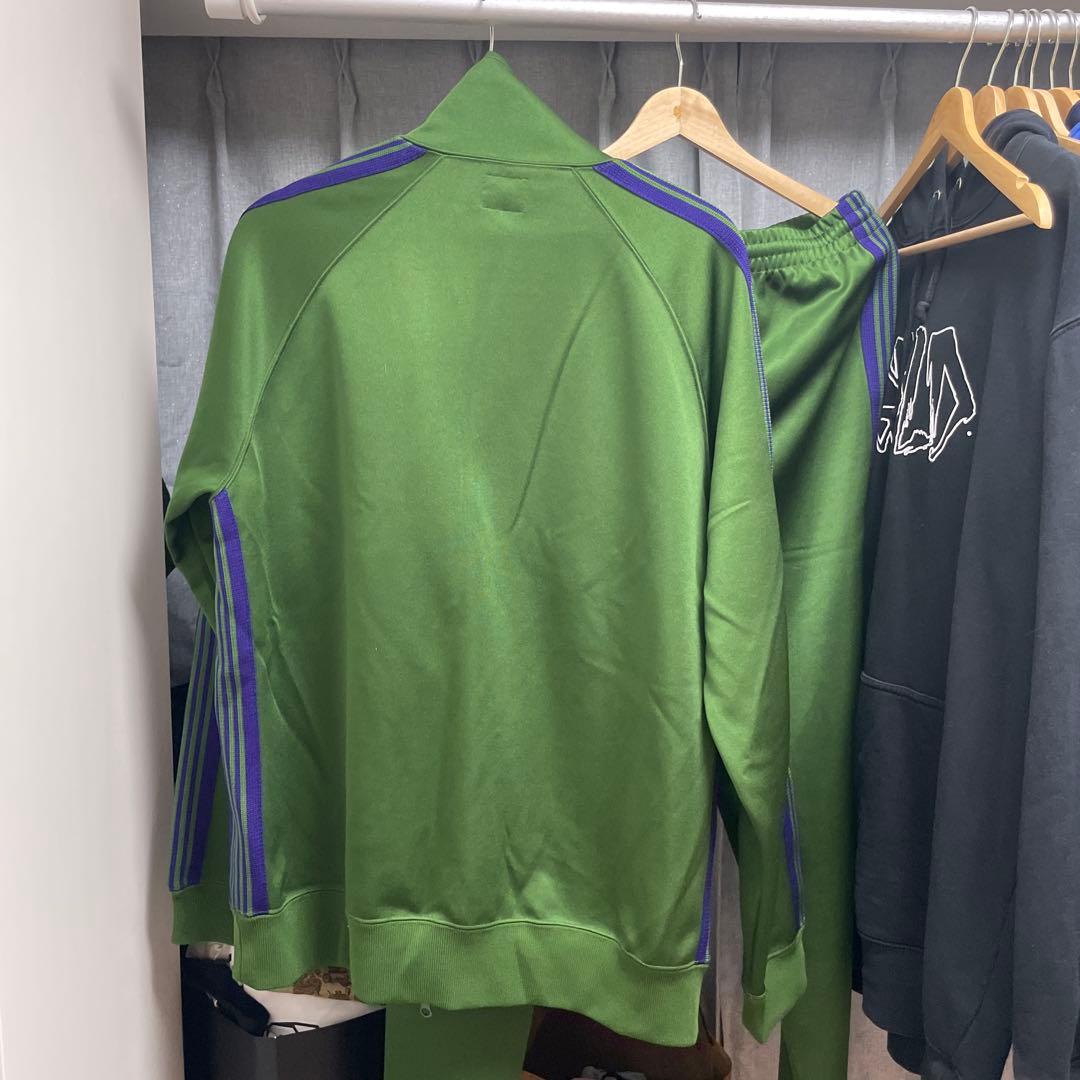 グリーン 紫ストライプ ジャージセット