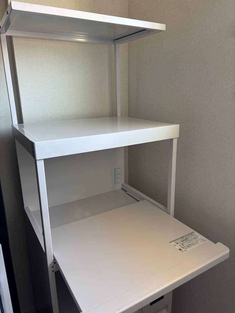 ［廃盤品］エムケーレンジ台 ＳＫＵ−３０６Ｗ 上段棚付(米びつ１２ｋｇ付)