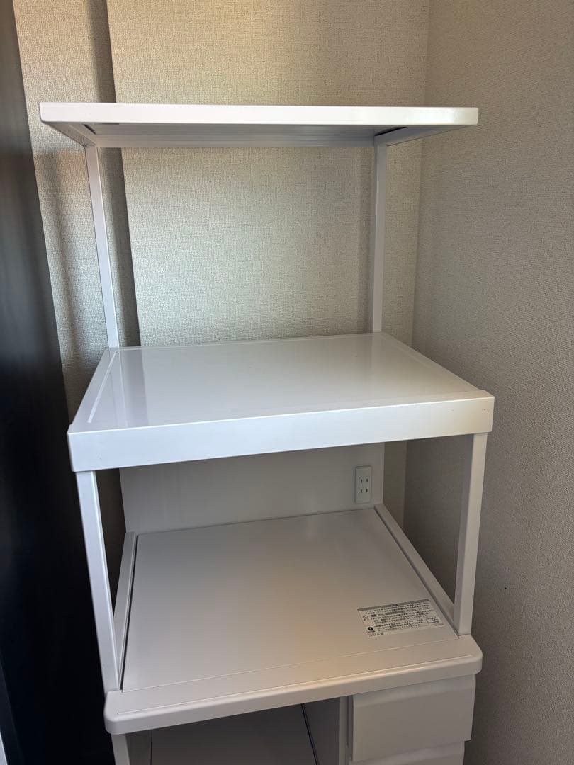 ［廃盤品］エムケーレンジ台 ＳＫＵ−３０６Ｗ 上段棚付(米びつ１２ｋｇ付)