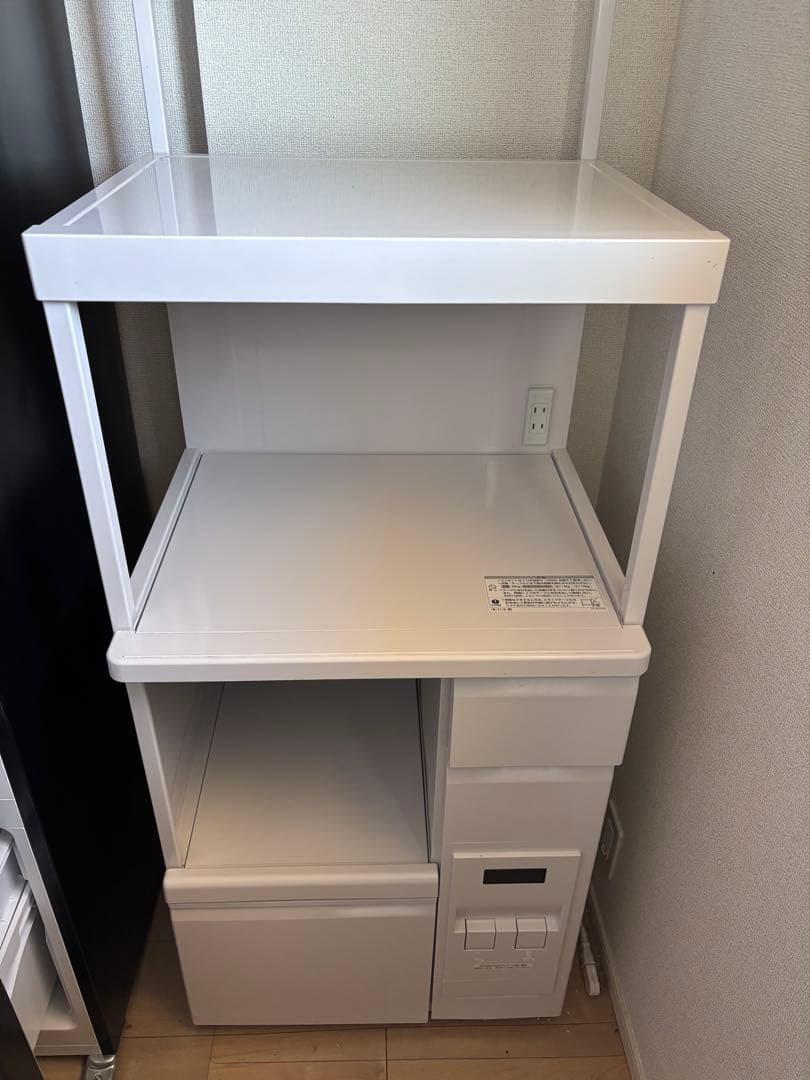 ［廃盤品］エムケーレンジ台 ＳＫＵ−３０６Ｗ 上段棚付(米びつ１２ｋｇ付)