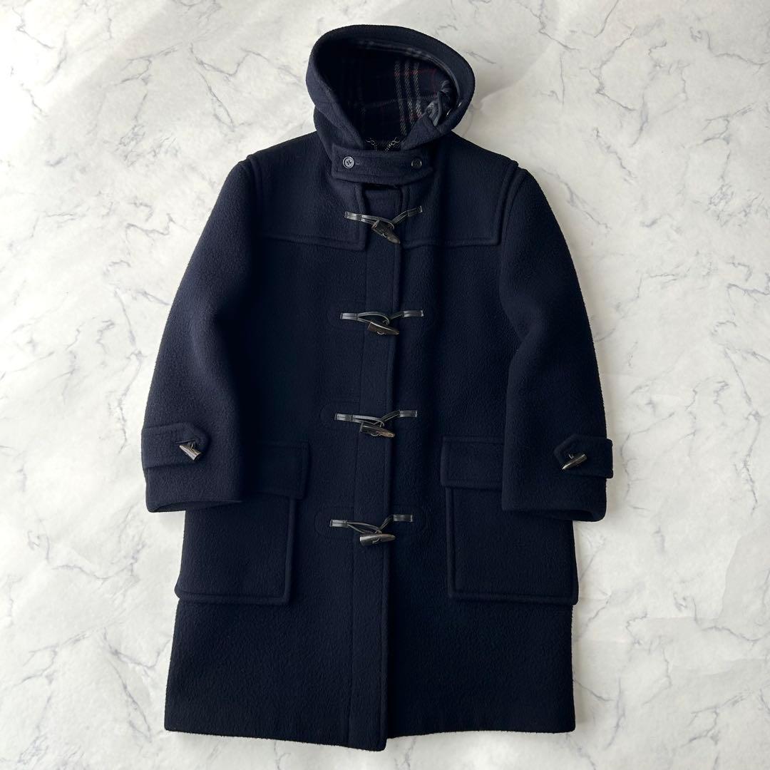 希少✨　バーバリーズ　ダッフルコート　ノバチェック　英国製　ロング　ネイビー