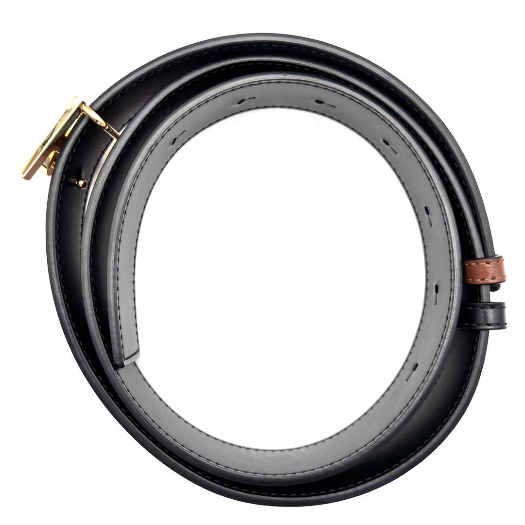 現行・未使用に近い バーバリー リバーシブル 2way 本革 ベルト TB金具