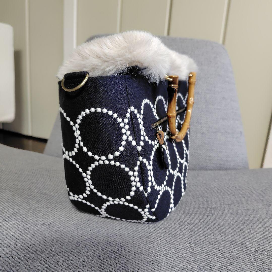 ミナペルホネン　被せファー　ハンドメイドバック