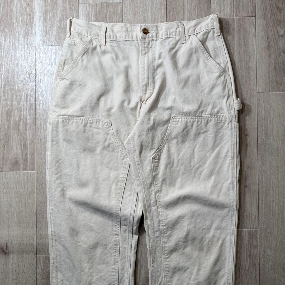 USA製！Carhartt カーハート ダブルニー ダックパンツ 生成り W36