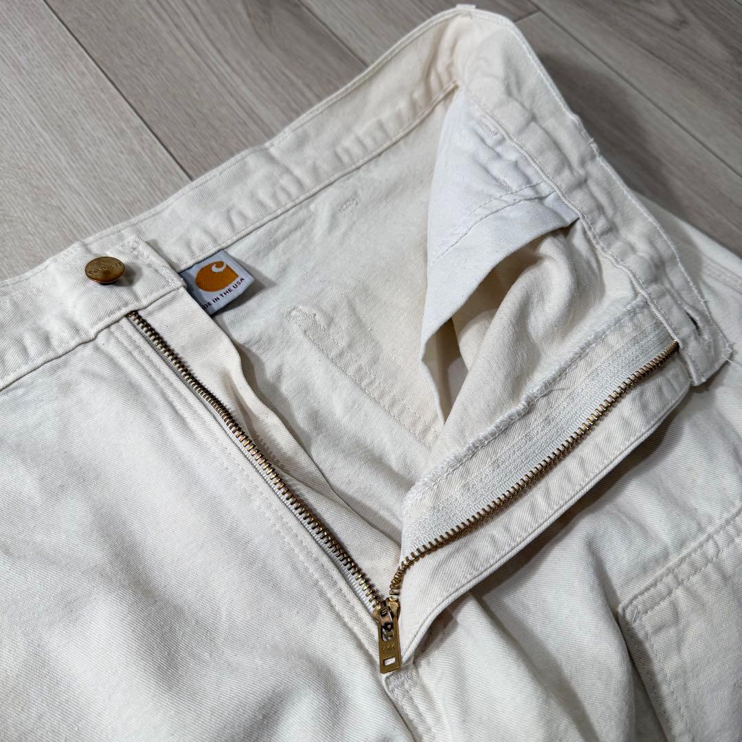 USA製！Carhartt カーハート ダブルニー ダックパンツ 生成り W36
