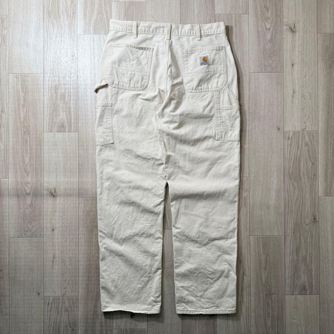 USA製！Carhartt カーハート ダブルニー ダックパンツ 生成り W36
