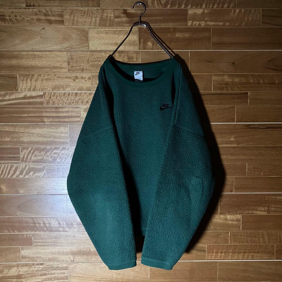 【希少】NIKE ボアスウェット　ゆるダボ　厚手　太アーム　緑　黒　白　XXL