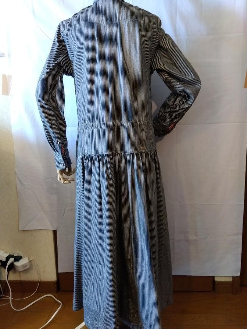 か*ん様 【未使用に近し】45R　ロングワンピース　星3つでサイズL　ストライプ