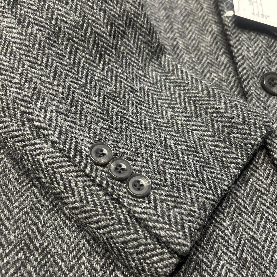 【新品】ハリスツイード／FACE MIX ヘリンボーン ジャケット グレー L
