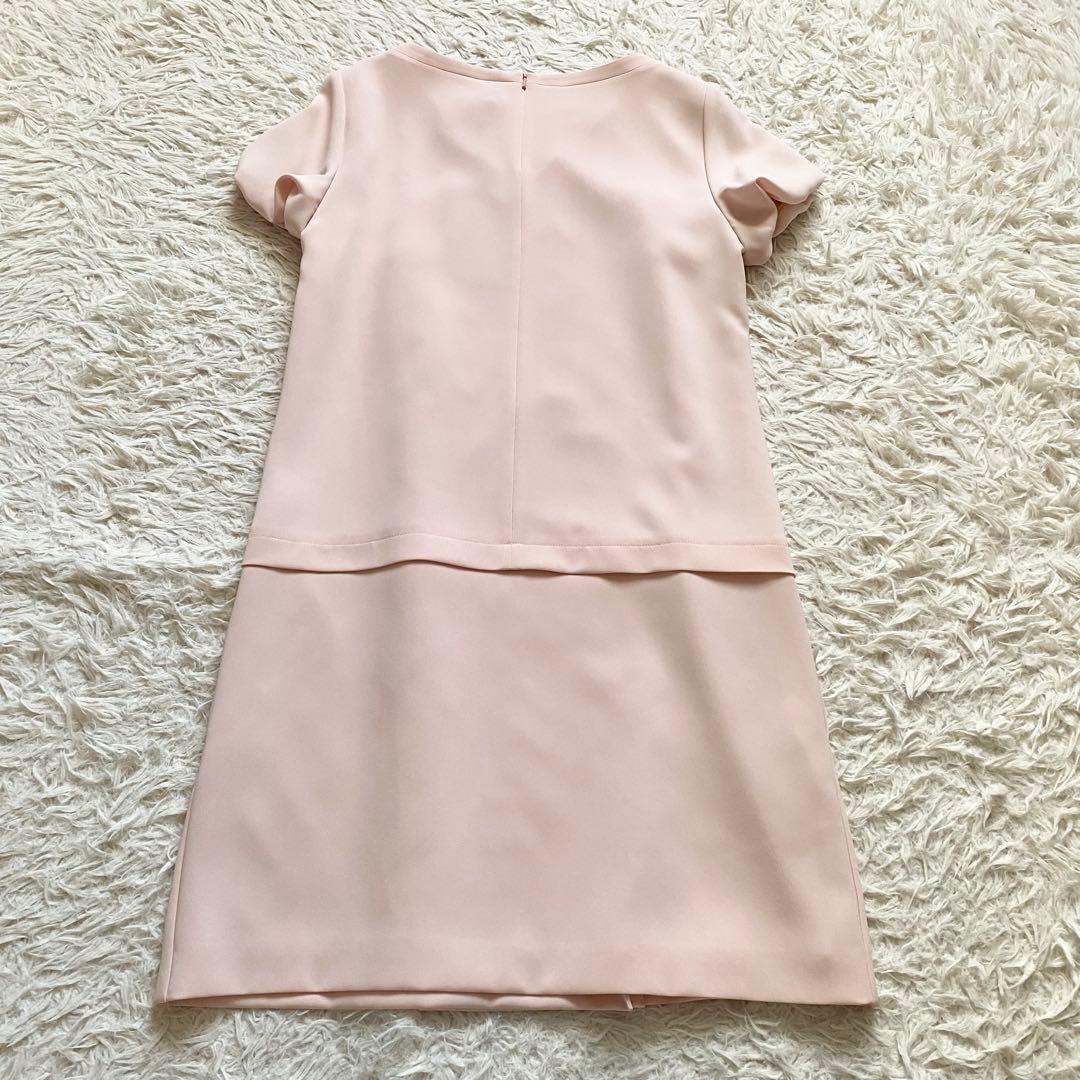 新品■マックスマーラ　フレンチスリーブ　ひざ丈ワンピース　ピンク　大きいサイズ