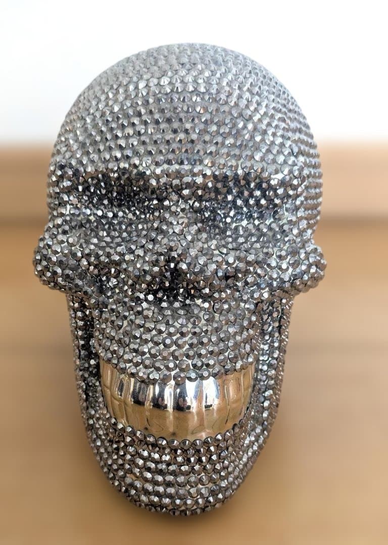 送込美品！KARE廃盤スカルクリスタルシルバー貯金箱スワロフスキードクロ