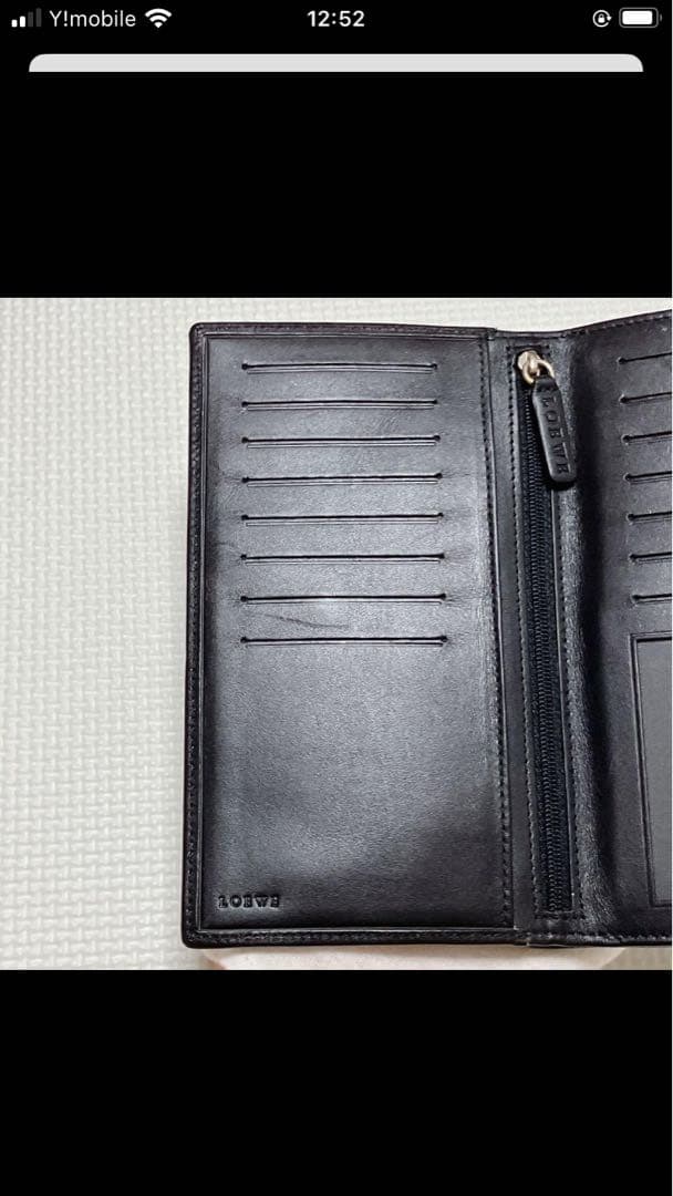 未使用　LOEWE ロエベ　長財布　キャンバス×レザー　黒　ブラック　箱付き