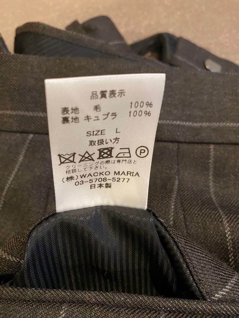 ワコマリアDORMEUIL STRIPED PLEATED TROU SERS