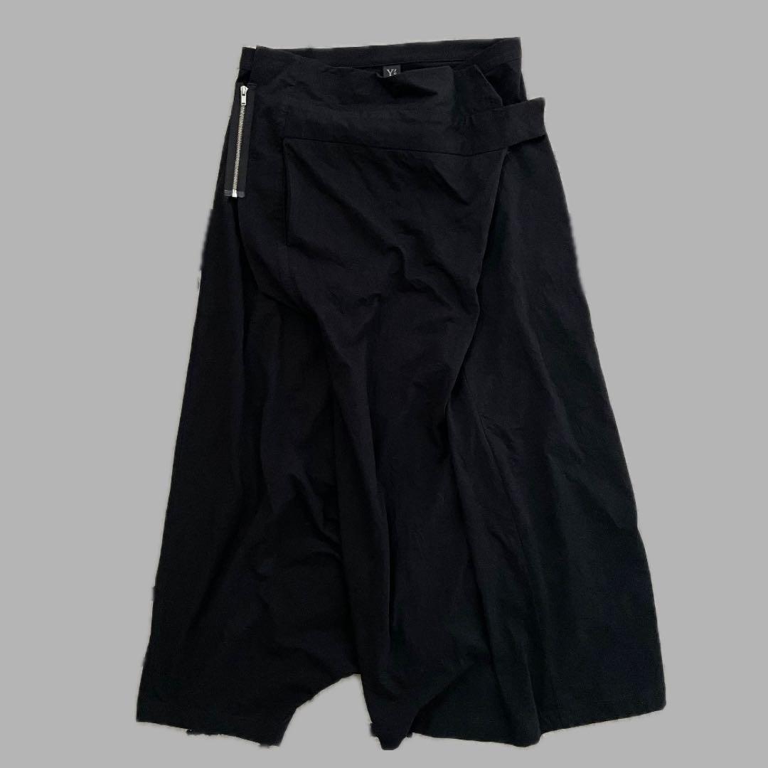 Y'sワイズ ヨウジヤマモト アシンメトリー変形スカート ペンギン パンツ 2黒