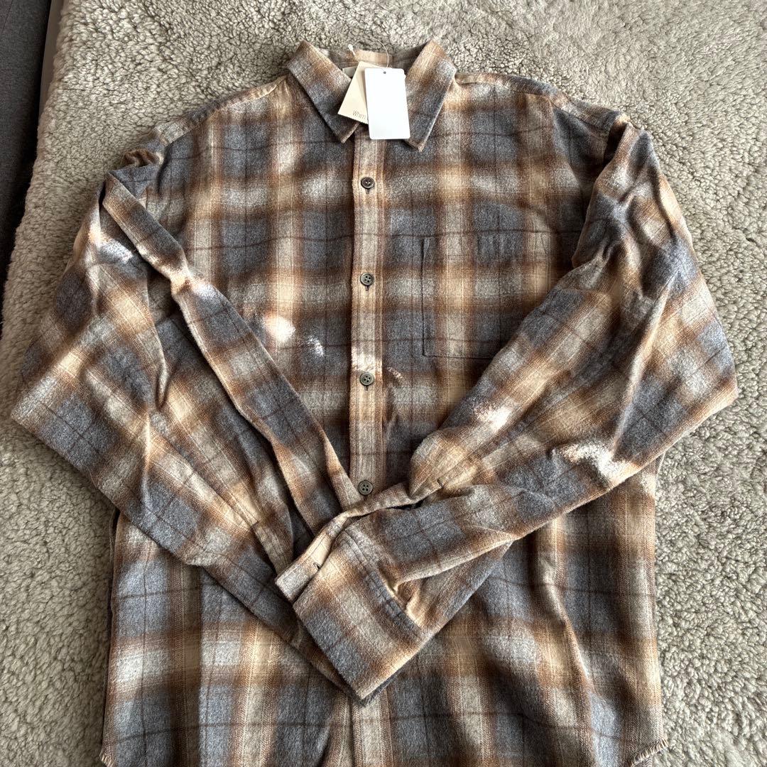 新品タグ付きウィムガゼット　チェックシャツ　グレー