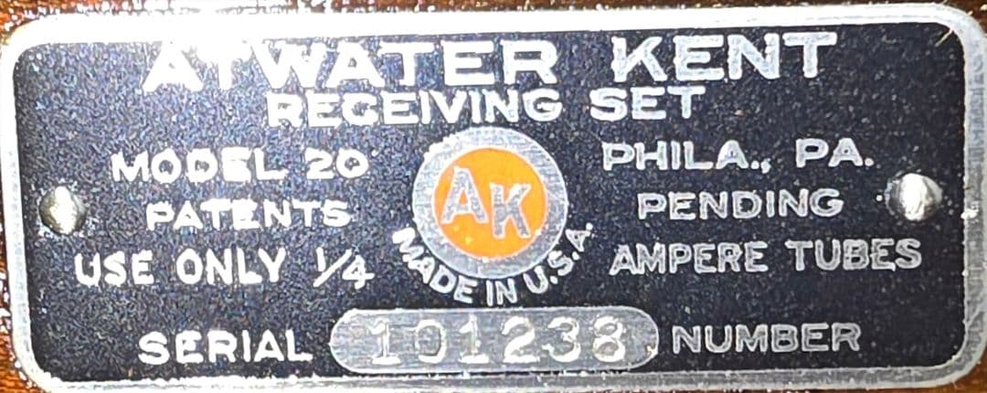 ラジオ・コンポ ATWATER KENT MODEL20